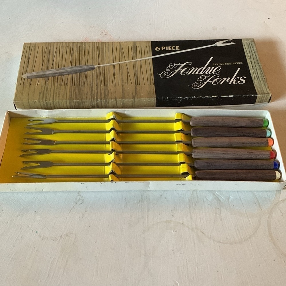 Vintage fondue fork set